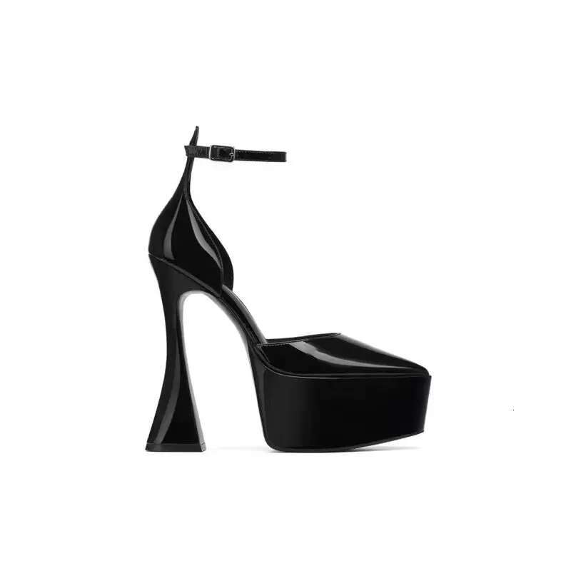 Women's Super High Heels, Fashionable Thick Soled Party Shoes, Black, Spring And Summer Novelty