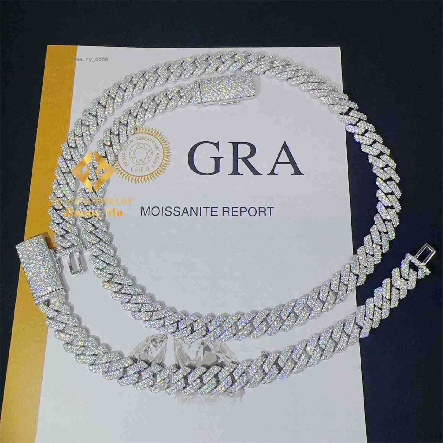 Best Selling 8mm Two Rows Iced Out Man Hip Hop Jewelry Gra Certificates Pass Diamond Tester Vvs1 Moissanite Cuban Link Chain Men