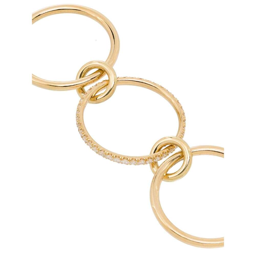 Link Rings for women Spinelli Kilcol sterling sier ring 18k yellow gold brand designer jewelry stacking ring pink Diamond Ring luxury ring