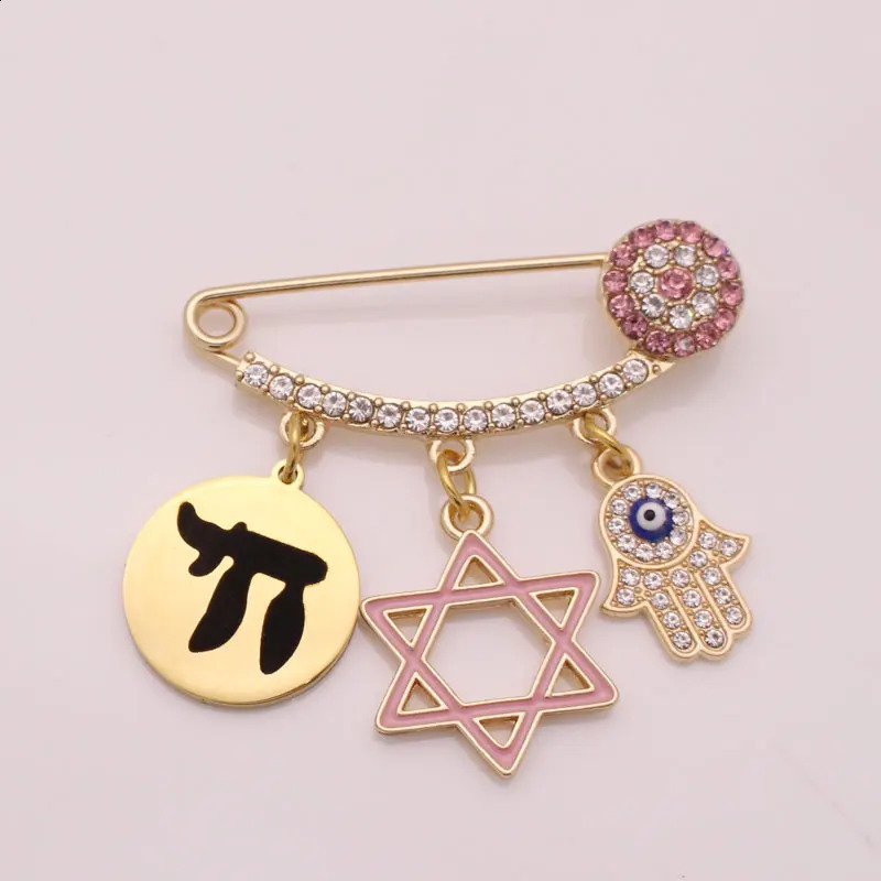 ZKD Blessing Pin Brooch Star of David Hebrew Je baby pin booch gift 250103