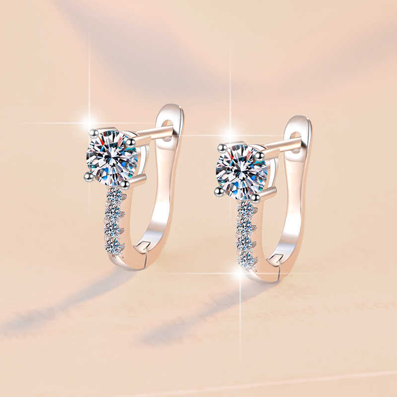 Fiend Jewel 0.5Ct Hoop Earrings S925 silver jewelry fashion design GRA Test drill pen Diamond VVS1 Moissanite Stud earrings