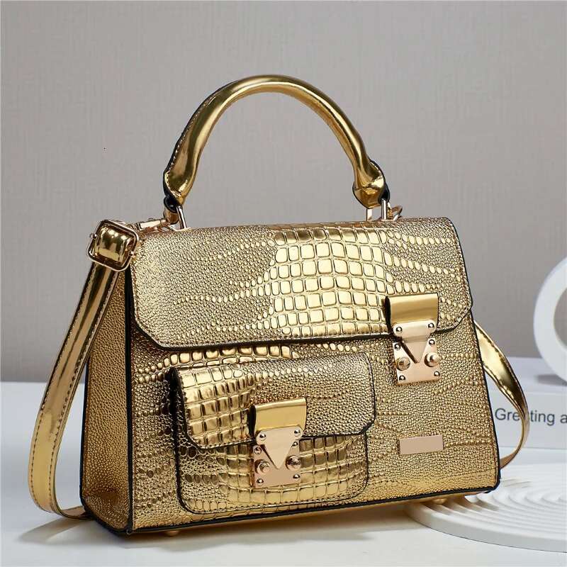 Women's 2023 Popular Crossbody Bags High Quality Handbag Crocodile Pattern PU Retro Single-Shoulder Bag Commuter Storage Satchel