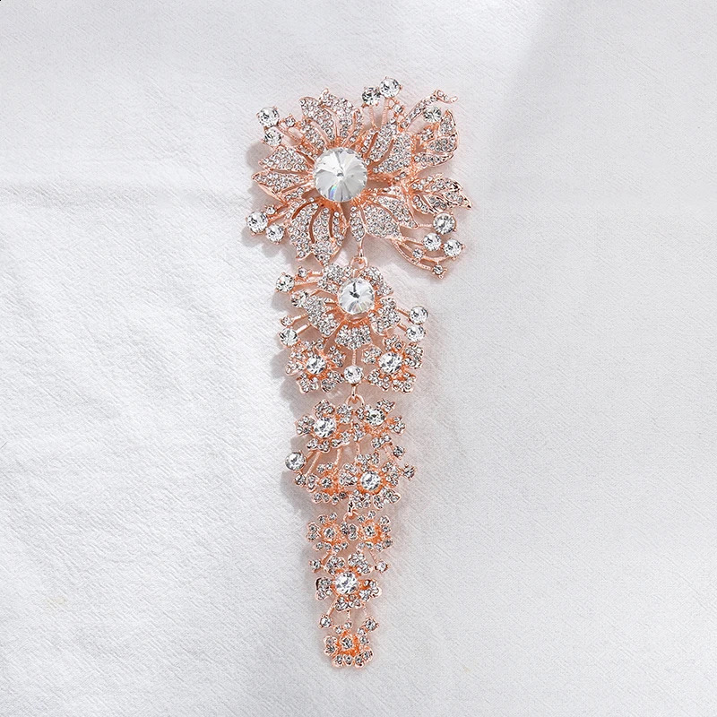 WEIMANJINGDIAN Crystal Rhinestones Large Size Leaves Brooches for Wedding Bouquets 250103