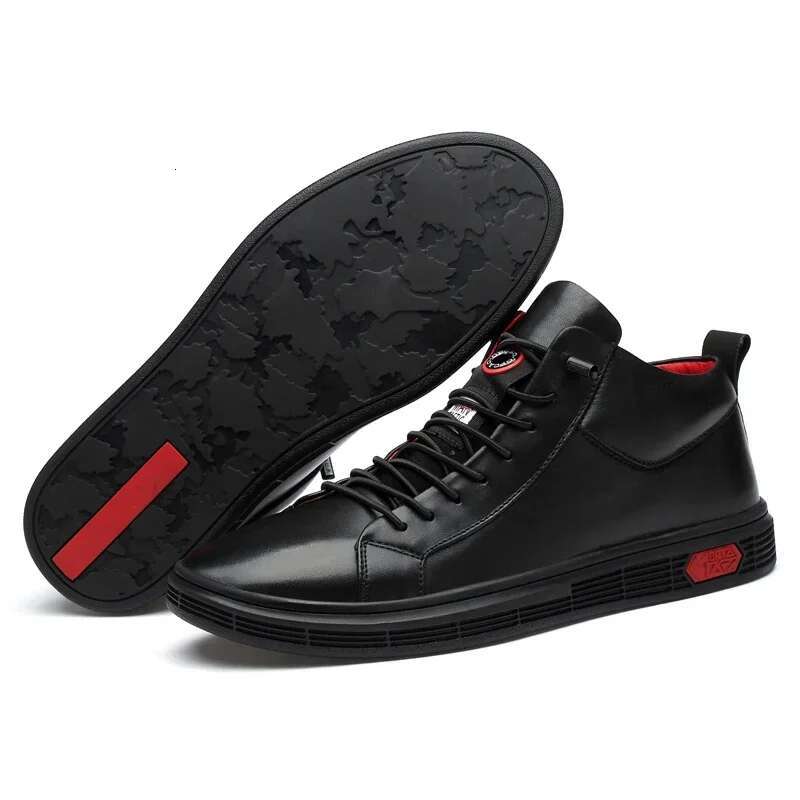 High Quality British Style Cowboy Boot Genuine Leather Men's Plush Warm Winter Men Boots Fashion Soft Sole Sneakers