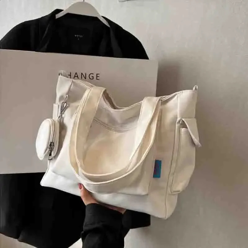 Large Capacity Unisex Tote Bag With Coin Purse College Style Middle School Student Schoolbag Casual Bag Crossbody Shoulder Bag 250106