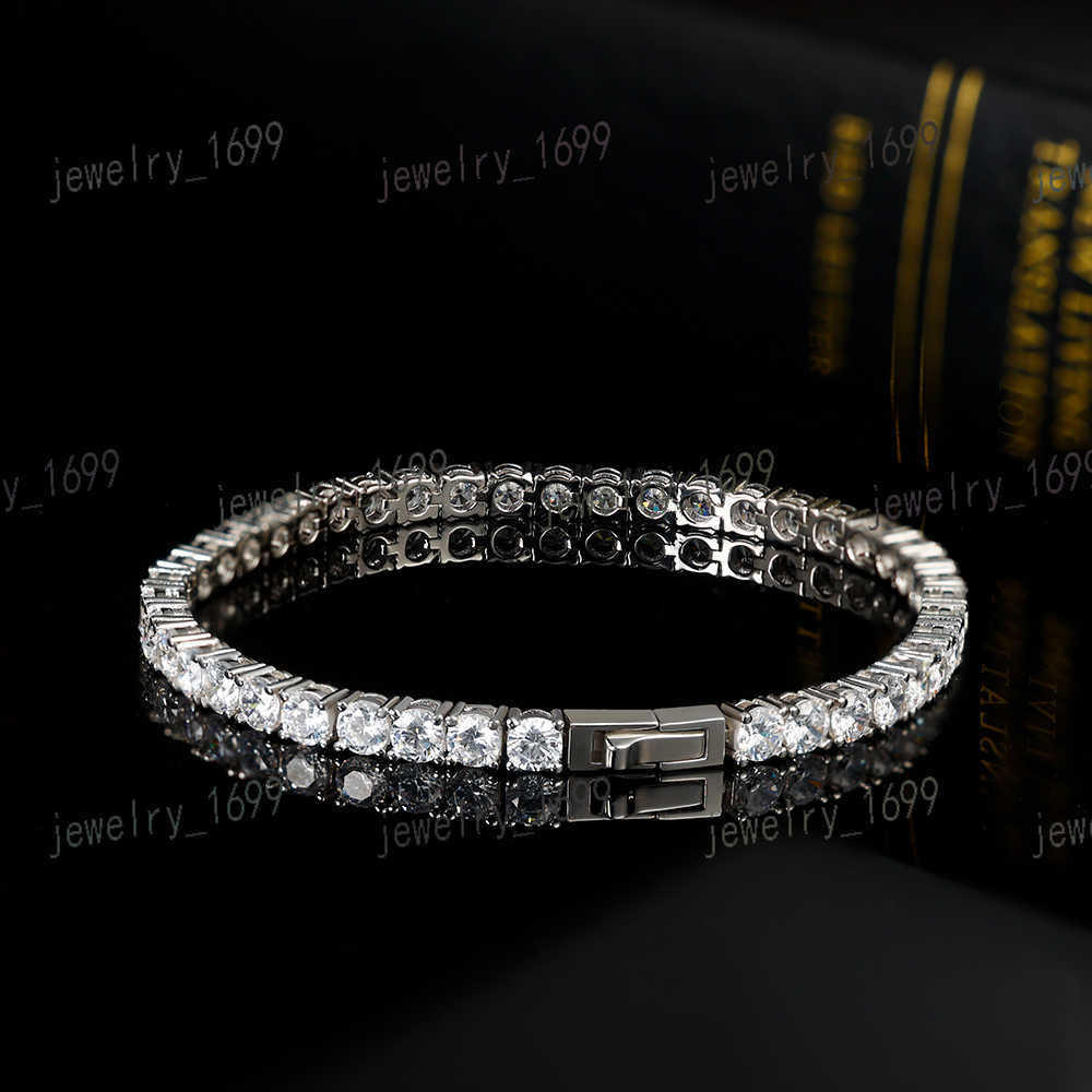 Grace Jewelry Personalized Custom Zircon Trendy Gemstone Men Classy Sterling Silver 925 Luxury Bracelet for Women
