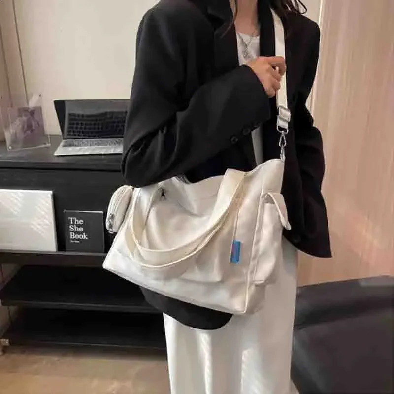 Large Capacity Unisex Tote Bag With Coin Purse College Style Middle School Student Schoolbag Casual Bag Crossbody Shoulder Bag 250106
