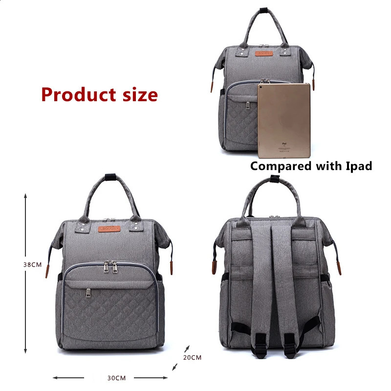 Original LEQUEEN Mommy Diaper Bags Mother Large Capacity Travel Nappy Backpacks Waterproof Large Nursing Bag for baby born 250106