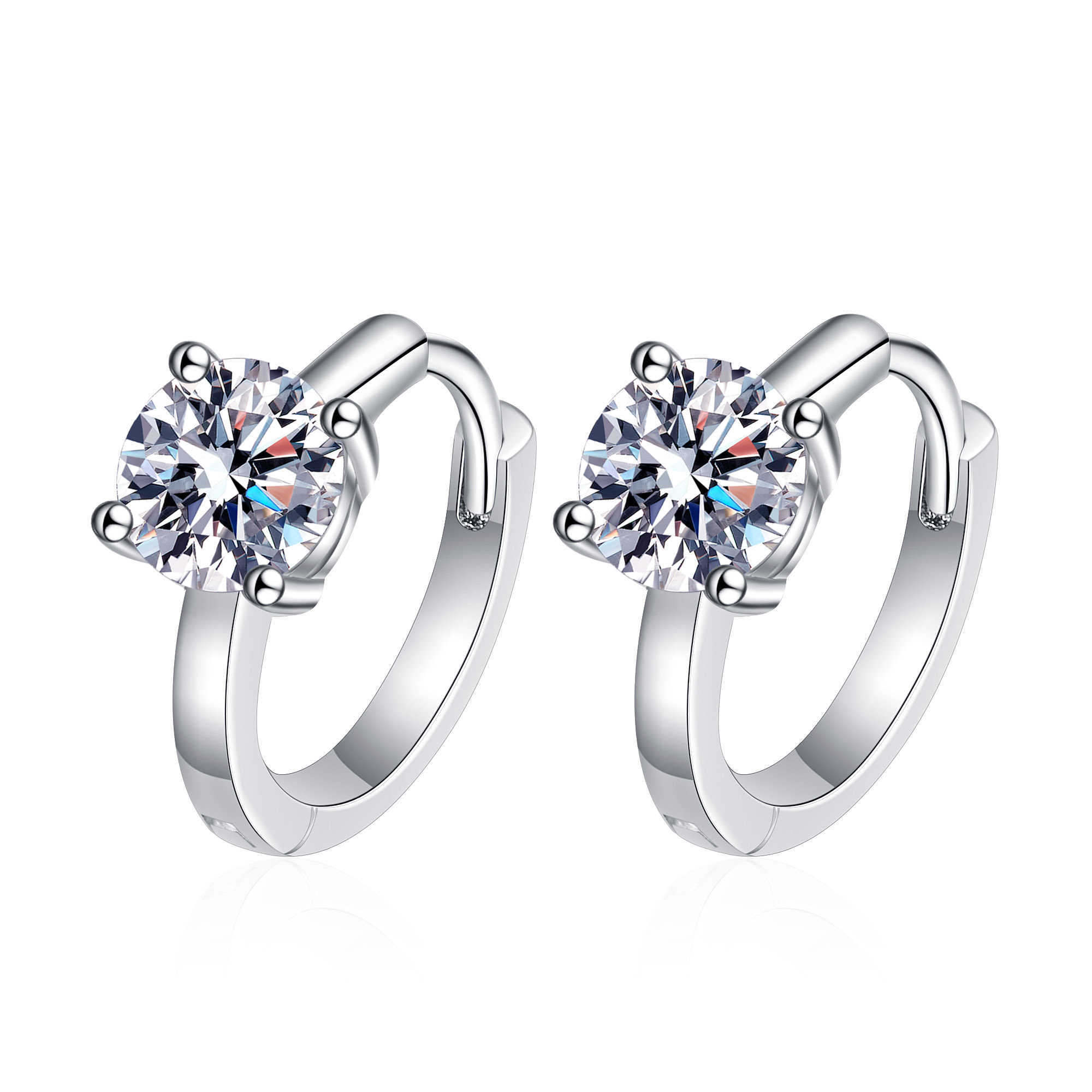 Fashion 925 Sterling Silver Women Earrings Fine Jewelry Wholesale GRA Certificate 1CT Moissanite Diamond Earrings