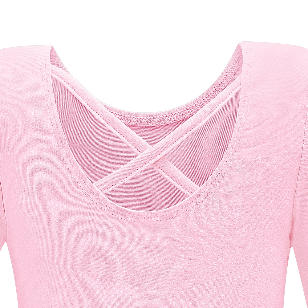 Long Sleeves Leotard for Girls Gymnastics Practice Clothes Ballet Tutu Dress Stage Dance Costume with Skirt
