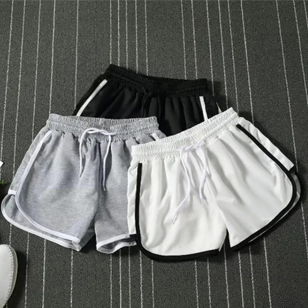 Comfortable Threequarter Pants Striped Side Shorts Breathable Drawstring Mens Summer Sport with Elastic Waist for Beach 250103