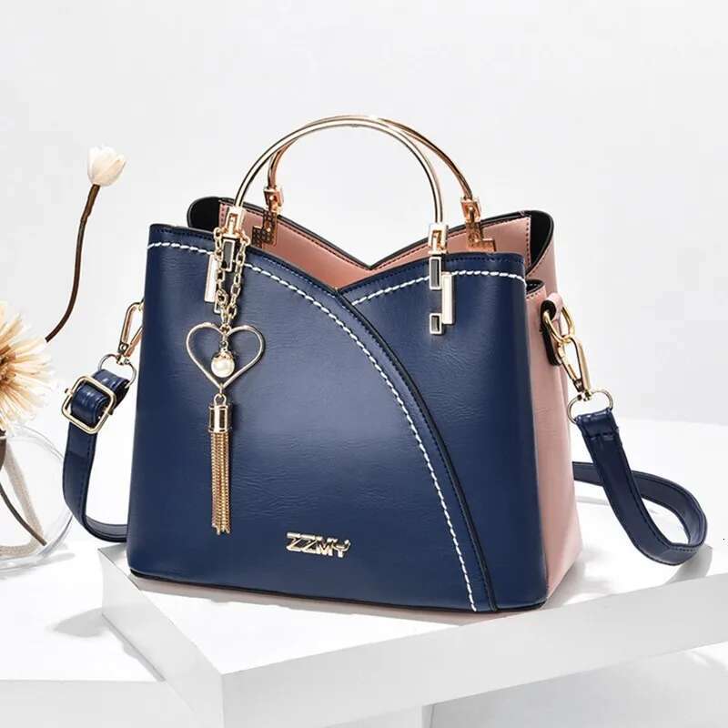Women's Patchwork Bag Large Capacity Shoulder Pu Leather Handbag Ladies Bags Purses And Handbags