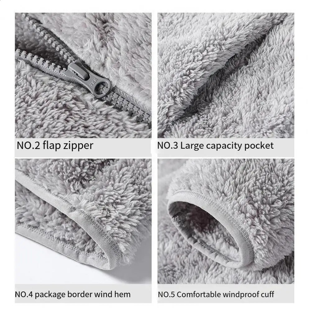 Plush Cardigan Coat Streetwear Doublesided Faux Fur Jacket for Women Men with Stand Collar Zipper Placket Thickened 250107