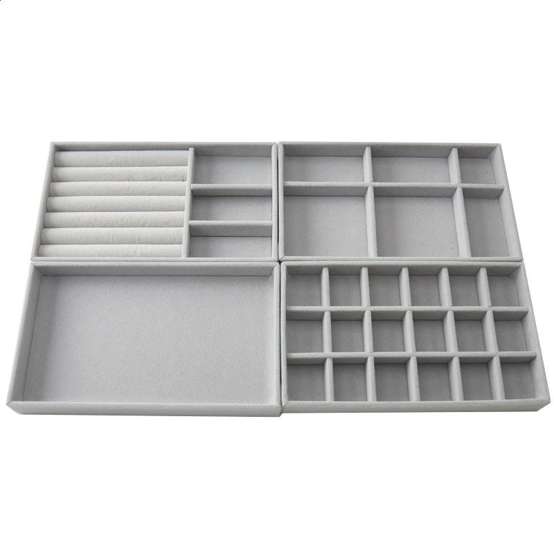 4pcs s Fashion Portable Velvet Jewelry Ring Jewelry Display Organizer Box Tray Holder Earring Jewelry Storage 250106