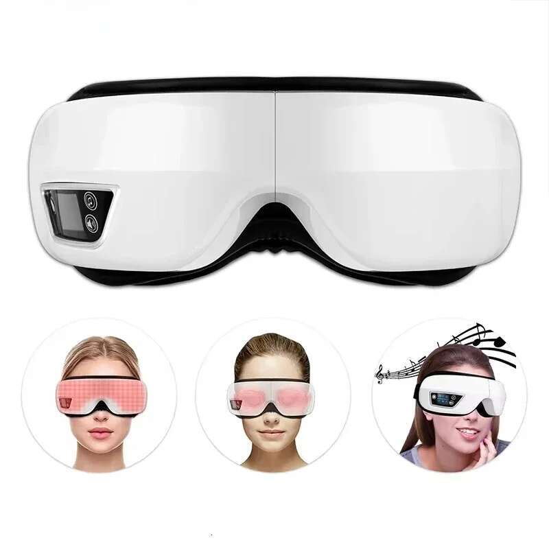 6D Bluetooth Music Massager Smart Airbag Vibration Eye Instrument Hot Compress Eyes Massage Glasses Fatigue Pouch Care
