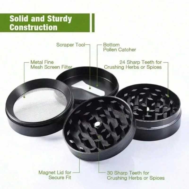 2-inch metal dog sticker herb grinder 4-layer manual spice grinder bulldog tobacco prairie grinder smoking accessories W250113