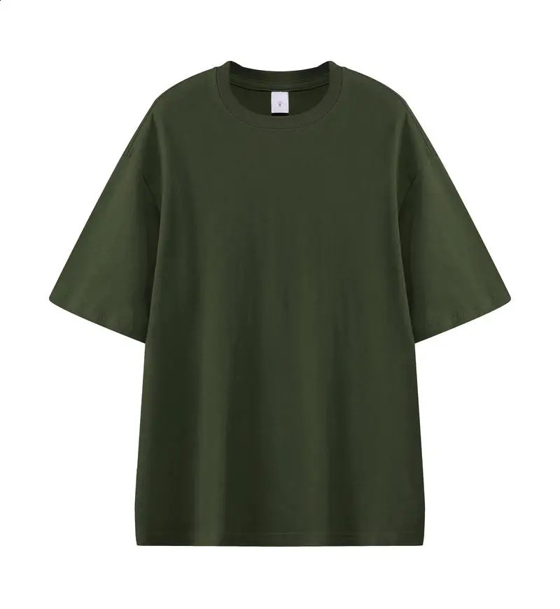 280gsm Oversized Heavyweight Tshirts for Men Summer Short Sleeve Tee 100% Cotton Plain Tops Casual Mens Clothing 250113