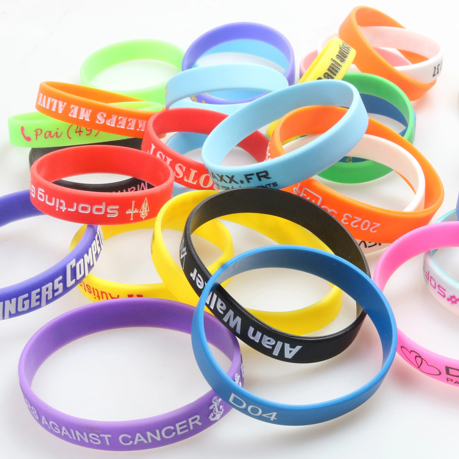 100pcs/50pcs Customized Silicone Bracelets Laser Technology Fashion Custom Personalized Engrave Wristband For Party Events 250107