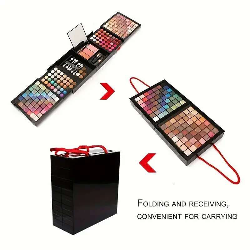 177 Color Including Eyeshadow Palette Blush lip Gloss Concealer,All-in-one Women's Makeup et,Complete Set with Mirror