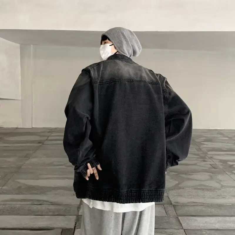 High Street Denim Jacket Trendy Brand Men Handsome High-end Jacket X250113