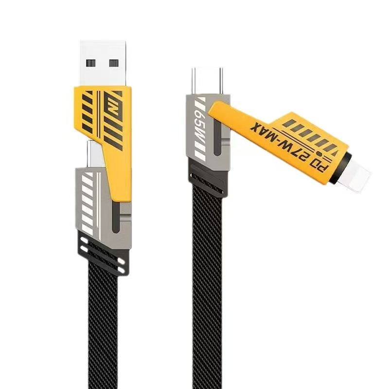 4 in 1 charging cable usb type c cable lightning iphone cable Manufacturer data usb c custom fast charging cable