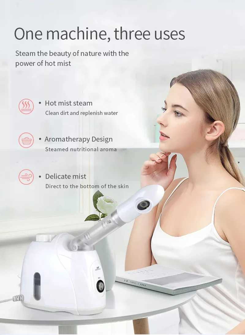 Ozone Facial Steamer Warm Mist Humidifier for Face Deep Cleaning Vaporizer Sprayer Salon Home Spa Skin Care Whitening XJ250607