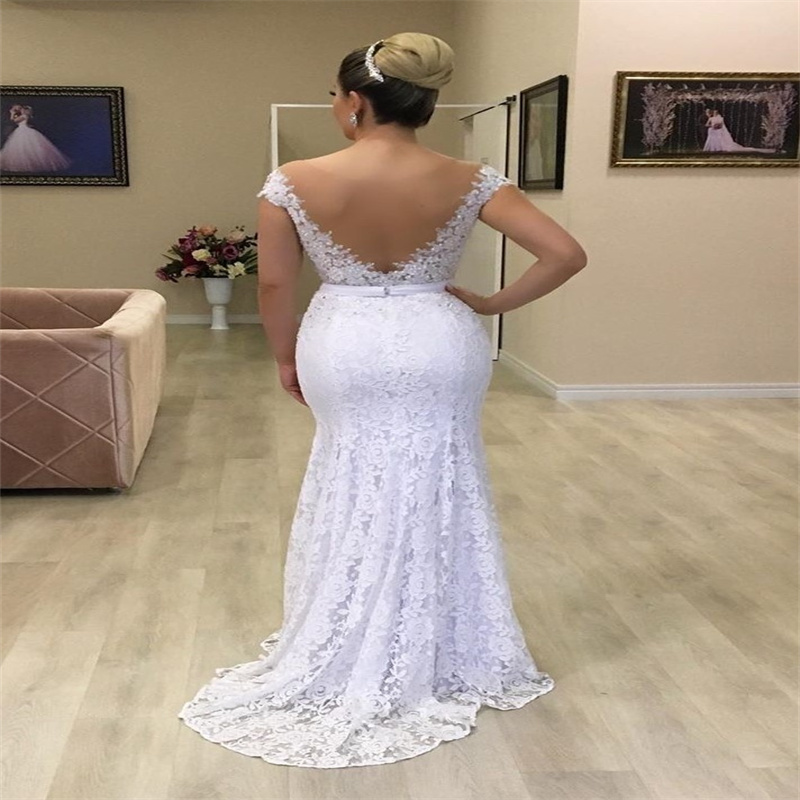 Two In One Wedding Dress Convertible Mermaid Lace Civil Bride Dress 2 In 1 Detachable Train Country Bridal Dress 2025 Bohemian Bespoke Vestio De Novia