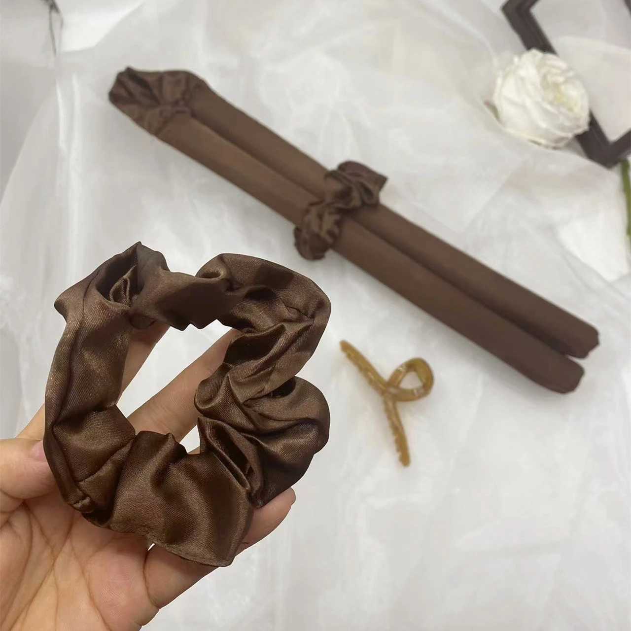 4-piece set of long hair with natural wavy curls no heating simple daily style W250113