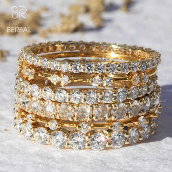 Custom Vvs Lab Grown Created Diamond Wedding Ring Band Women Set 10K 14K 18K Solid Gold Cured Eternity Wedding Ring Fine Jewelry