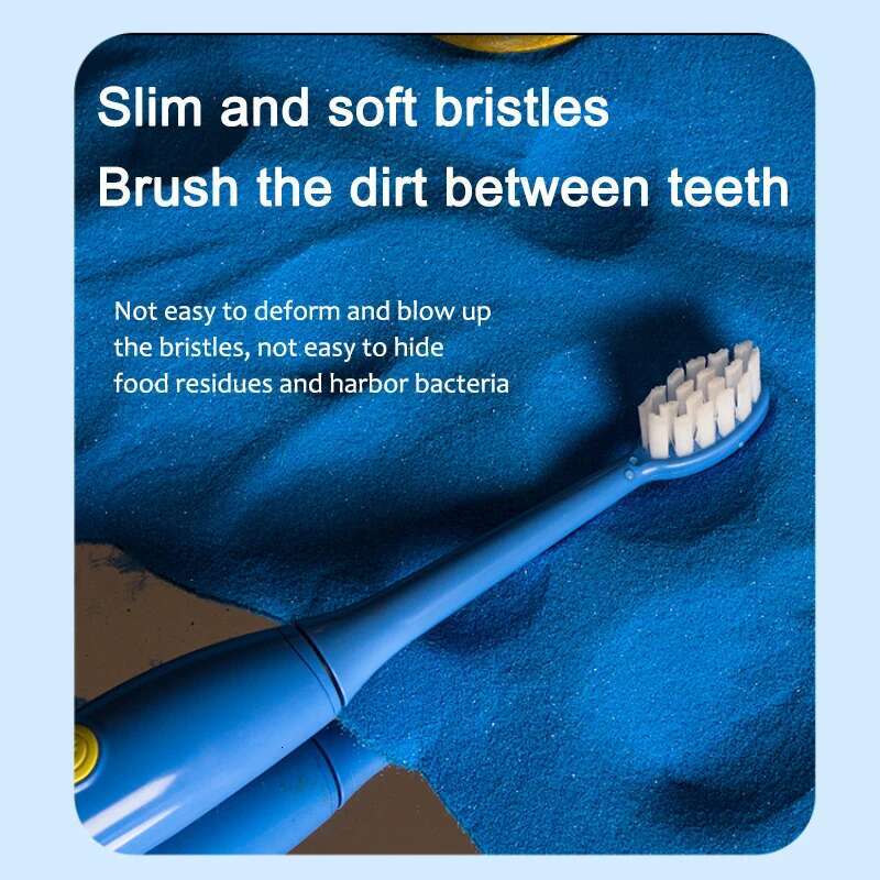 Sonic Electric 3 Modes With 4 Replace Brush Heads Kids cleaning teeth Cartoon Toothbrush Rechargeable for Children