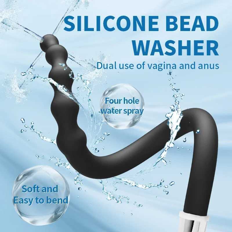 Other Health Beauty Items Silicone 58cm long anal bead plug diffuser double enema vaginal cleaning kit Buttplug syringe shower head gay sxt CL250