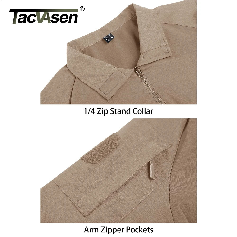 TACVASEN Mens Short Sleeve TShirts With Zipper Pockets Summer Solid T Shirts Safari Tee Hiking Work Clothing 250113