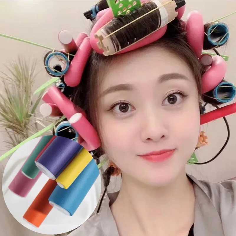 10pc heatless curler multi-function curling cold perm stick flexible heatless flexible stick soft foam curling hair W250113