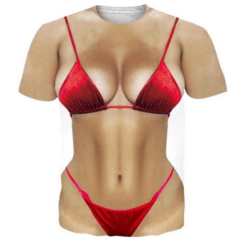 3d Print Women Bikini Graphic Funny Tshirt For Men Short Sleeve Oversized Tee Shirt Casual Creative Print Crewneck Tees Top X250113