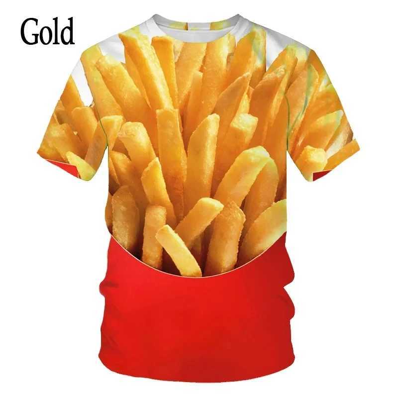 Hot Selling Food Burger French fries 3d Print Unisex Harajuku O-neck T shirt Casual Short Sleeve T-shirt Top Summer man clothing X2501133