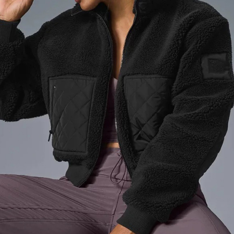 2025 Fashion Winter Lambskin Stand Collar Short Top Thickened High Street Zipper Jacket Men's and Women's Winter Casual Cotton-padded Jacket