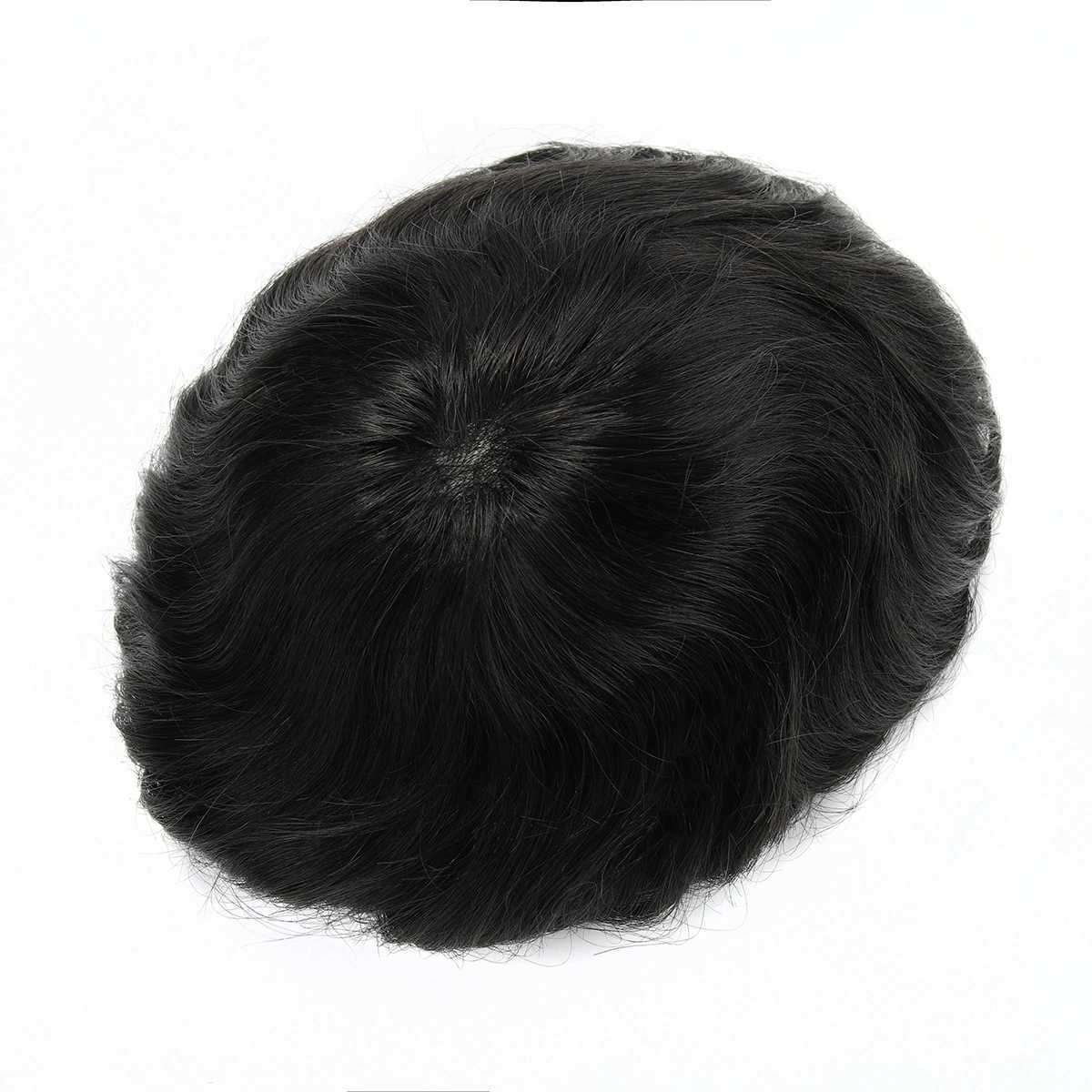 Beeos TJNG 6 inches 0.03-0.04mm Super Thin Skin Men Toupee Hair System Human Hair Protesis Capilar Hombre Pelo Humano W250113