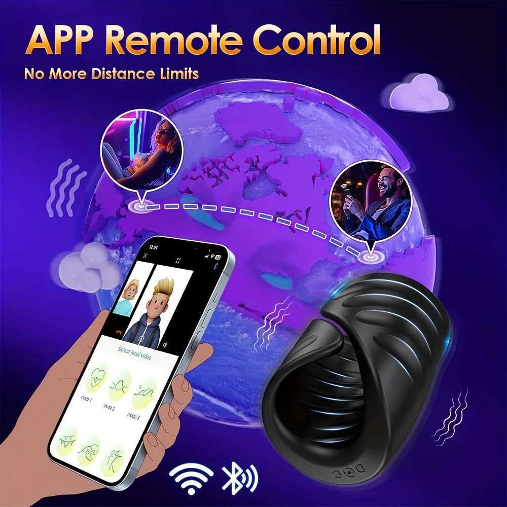Male Masturbator Penis Training Glans Stimulator Vibrator with APP Control Delay Cock Ring Glans for MenXJ250113