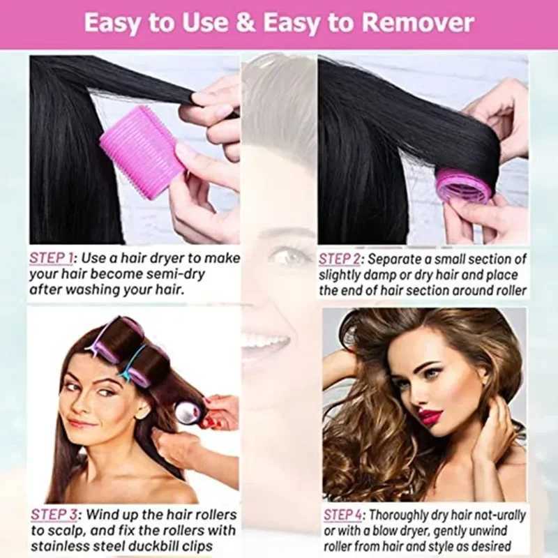 16/28 piece hair roller set 18 piece plastic self grip hair curler 3-size hair roller 10 piece metal clip DIY hairdressing tool W250113