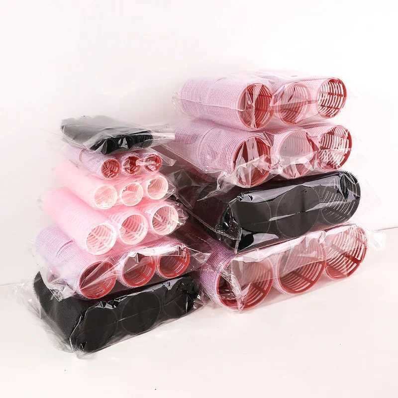 Mega sized self grasping hook hair roller set with 6 pieces of natural hair curler no heat self-adhesive hair curler DIY styling tool W250113