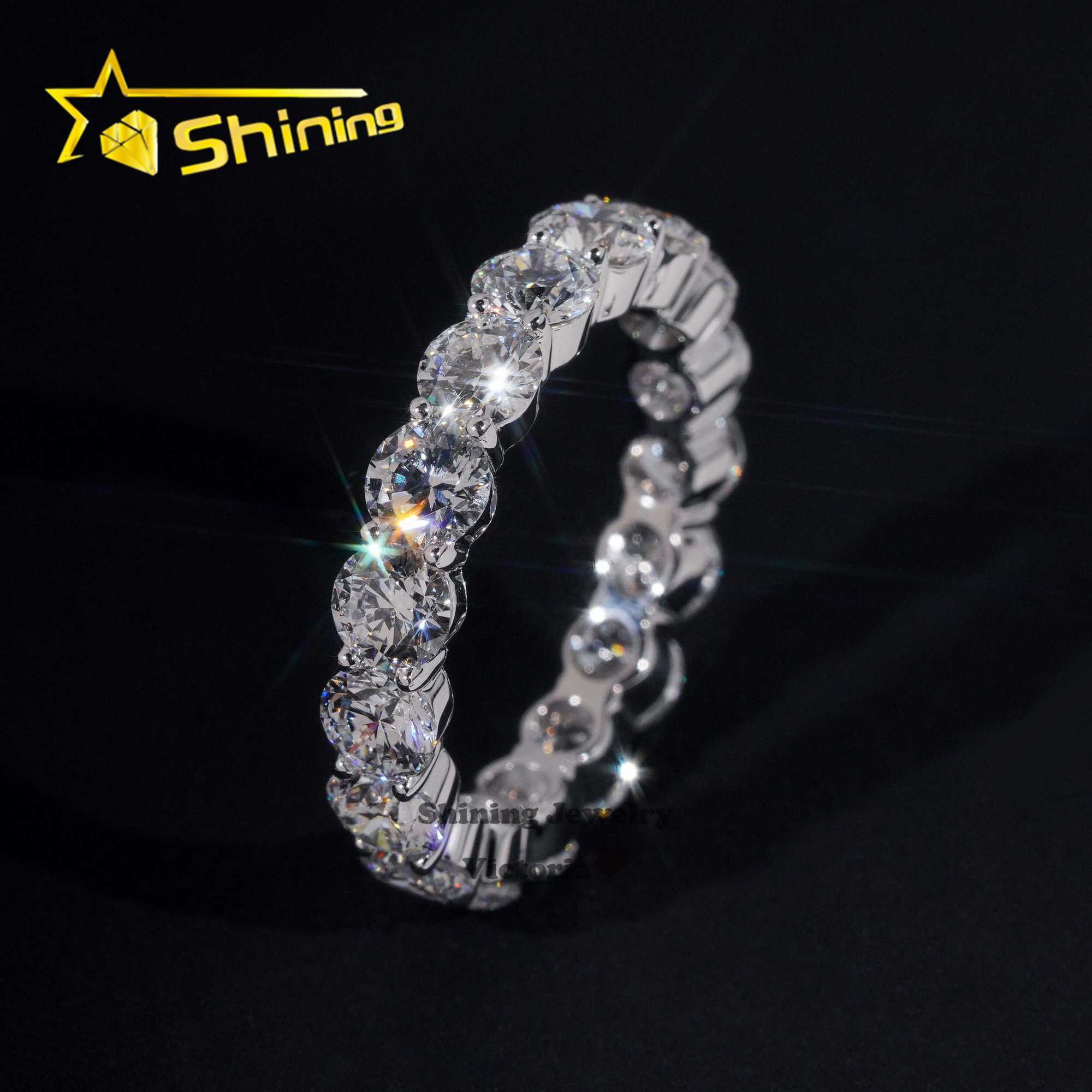 Custom fine jewelry lab grown diamond engagement ring 10k 14k 18k soild gold 5mm eternity ring for men women