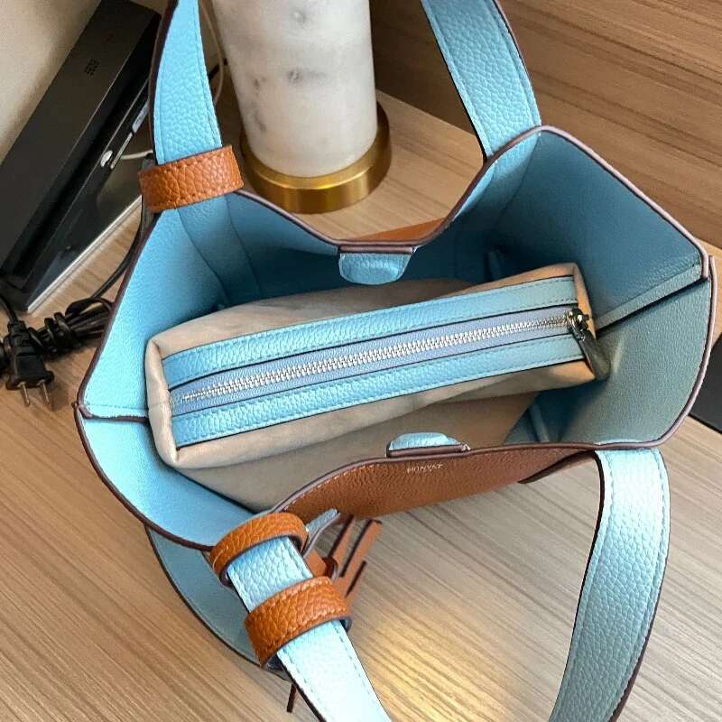 Designer Tote Women New High Quality Faux Grained Leather Crossbody With Inner Pocket Trend Casual Shoulder Bag