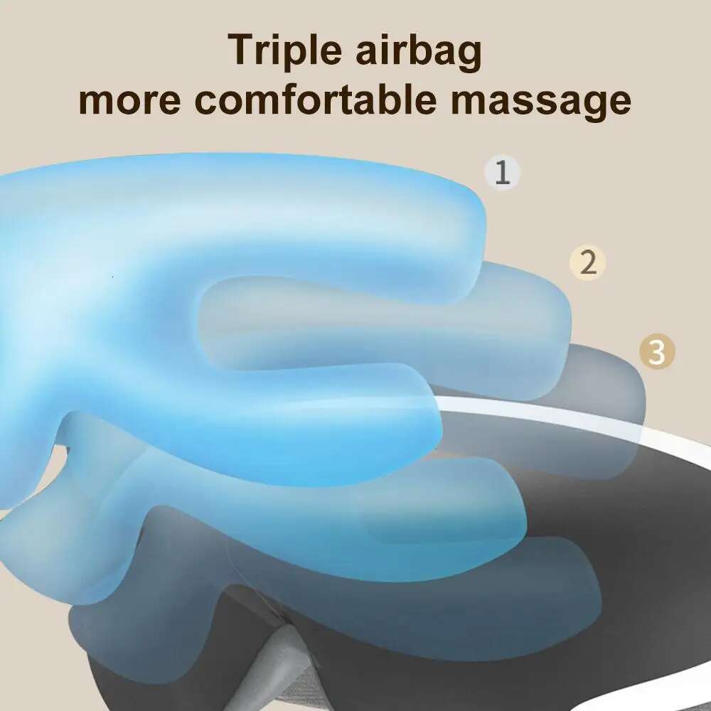 Rechargeable Smart Eye Facial Massager Bluetooth Music Foldable Air Pressure Heating Massage Relaxation