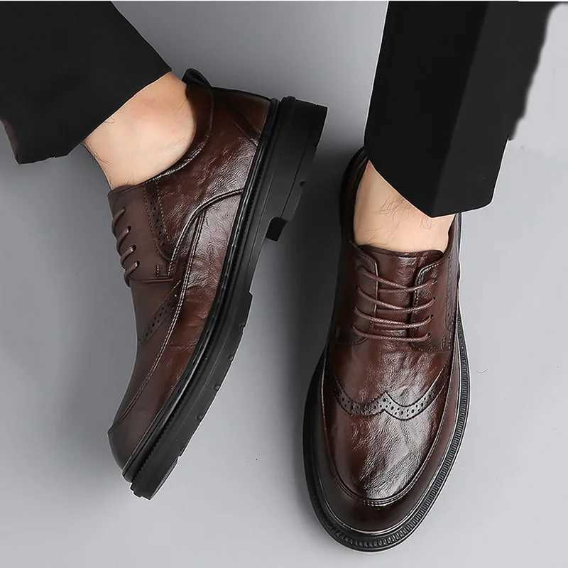 Men Shoes Brands 2023 Spring Oxford Business Leather Soft Casual Breathable Mens Loafers Flats Slip- Driving Shoe Sport MaleXJ250113