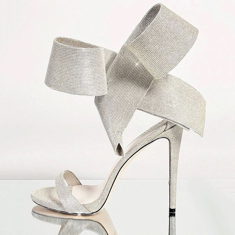 Chengdu Summer New Large Bow Strap High Heeled Women's Sandals
