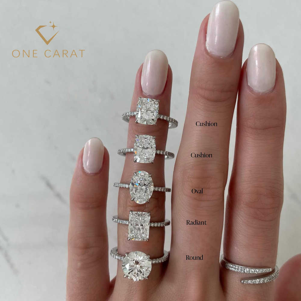 Top Sales 10K Gold Engagement Solitaire Ring 1CT 2CT 3CT 5CT Round Oval Cushion Cut VVS Moissanite Rings