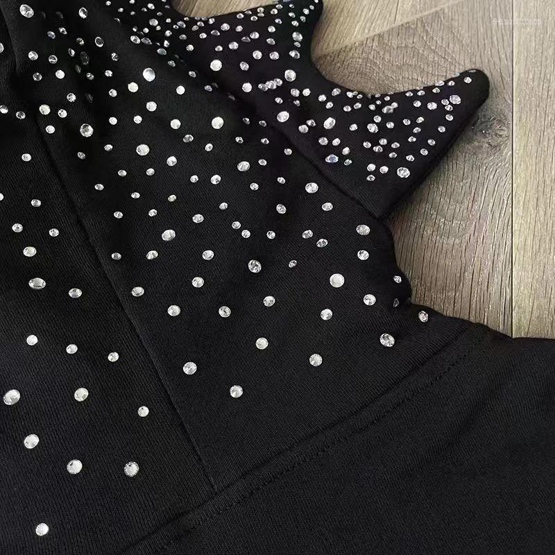 Men's Hoodies 24SS High Quality Glo Gang The Glory Hoody Heavy Industry Diamond-studded Hat Fashion Brand Men Women Patchwork Design