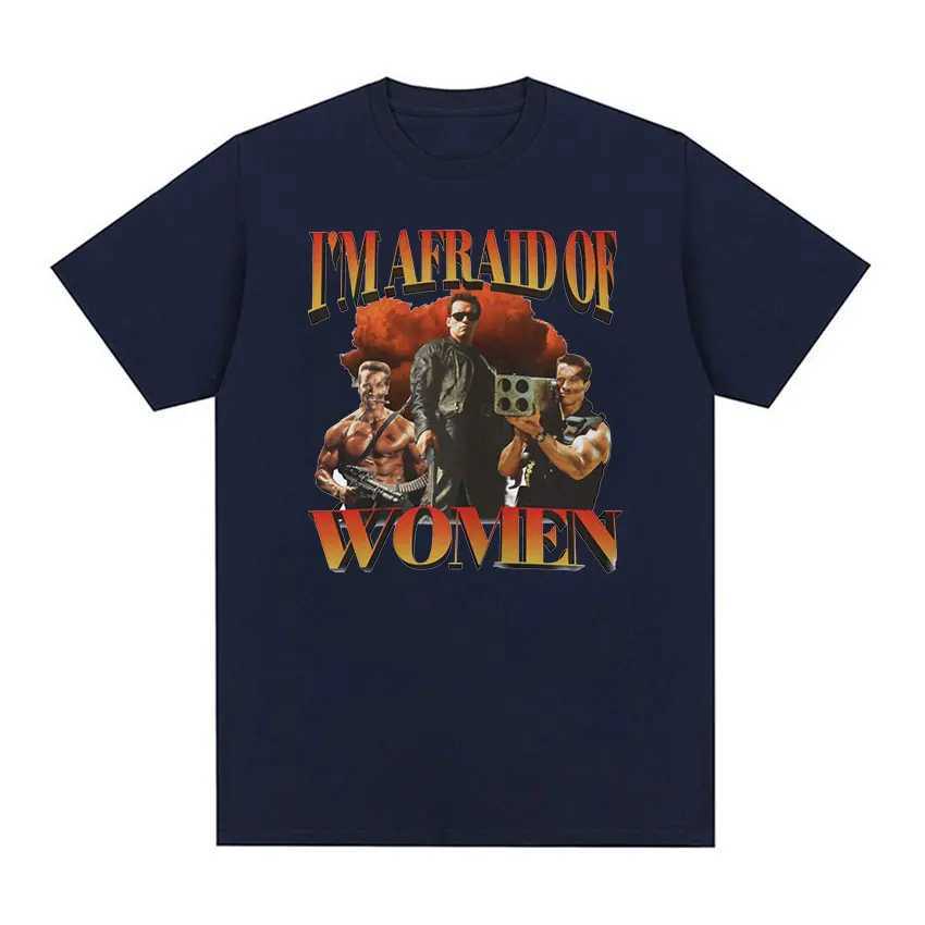 Im Afraid of Women Gym Retro Graphic T Shirt Mens Gothic Fashion Short Sleeve T-shirts Men Clothing Oversized Cotton T-shirt X250113