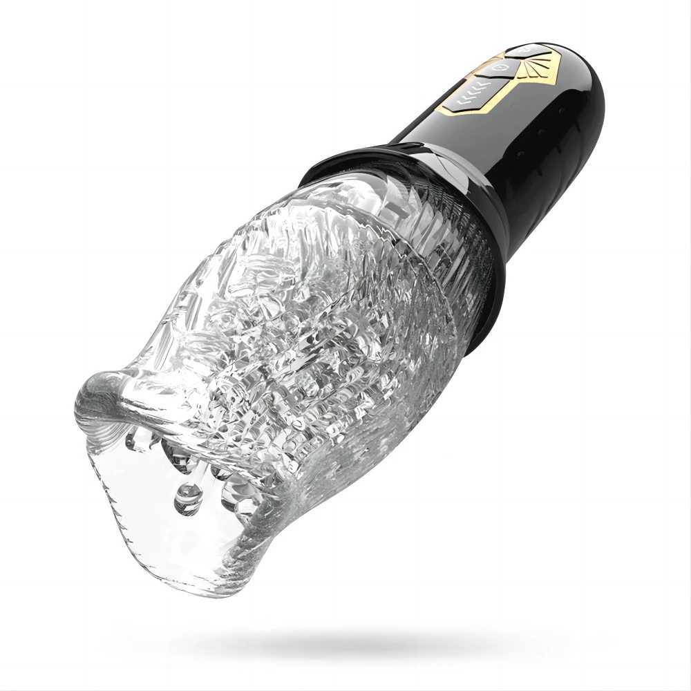 Masturbator Tornado Masturbator 10 Vibration 5 Rotation Transparant Sleeve Oral Sex Delay Endurance Masturbation Cup Sex Toys 18XJ250113