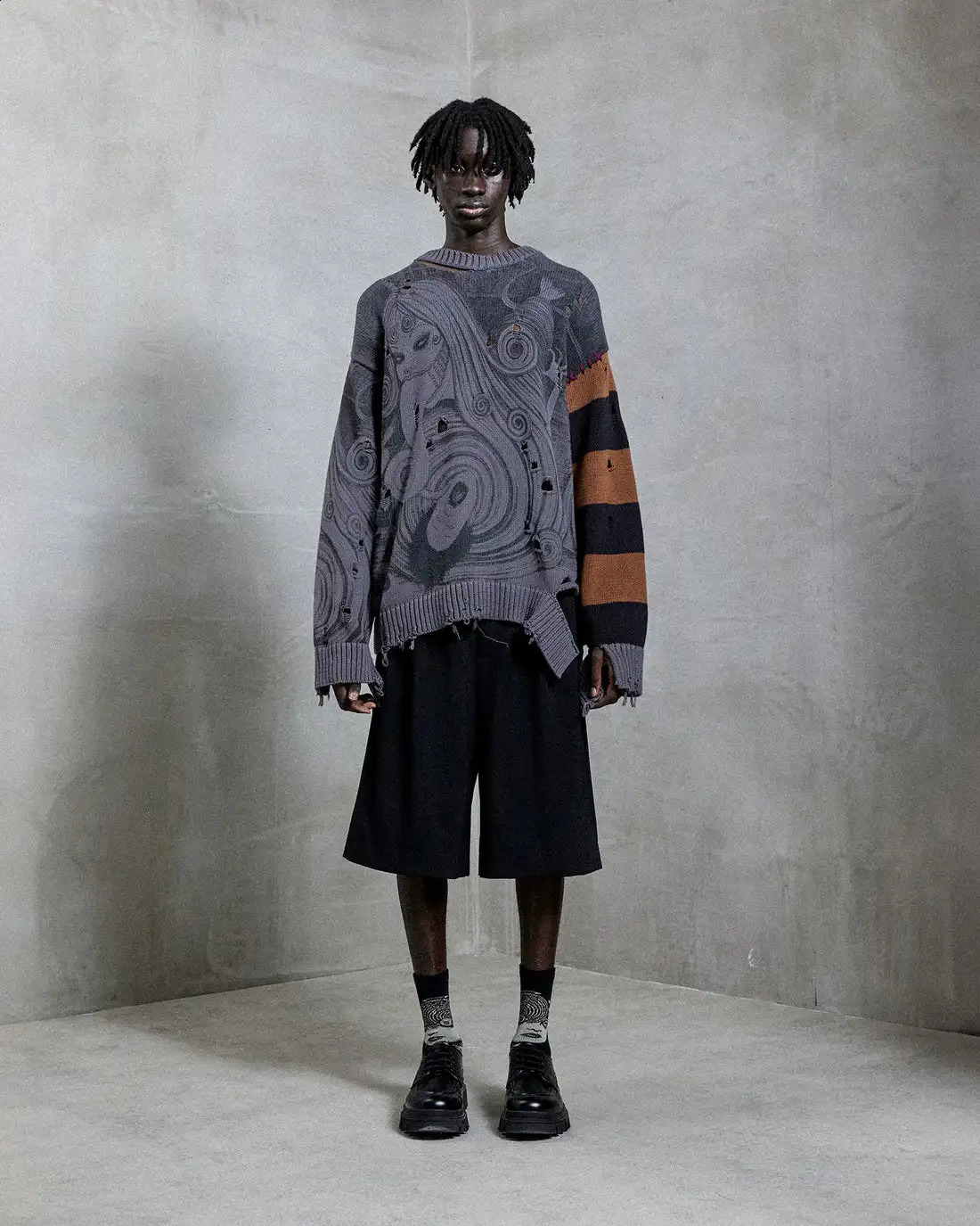 American Autumn/Winter Retro High Street Loose Knitted Sweater Pulling Mens and Womens Sweaters 250109